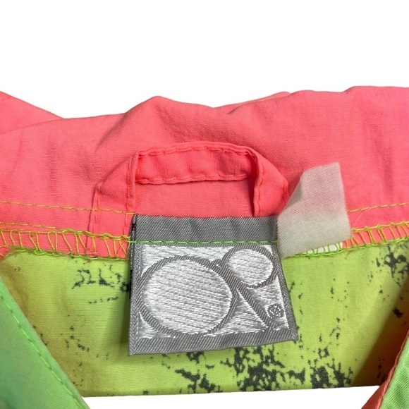 Vintage 80s Ocean Pacific Mens L Neon Anorak Windbreaker Surf Hoodie Jacket - Picture 3 of 12